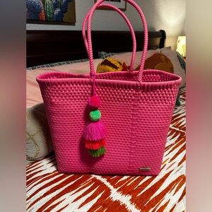 Velarosa Woven Pink Tote